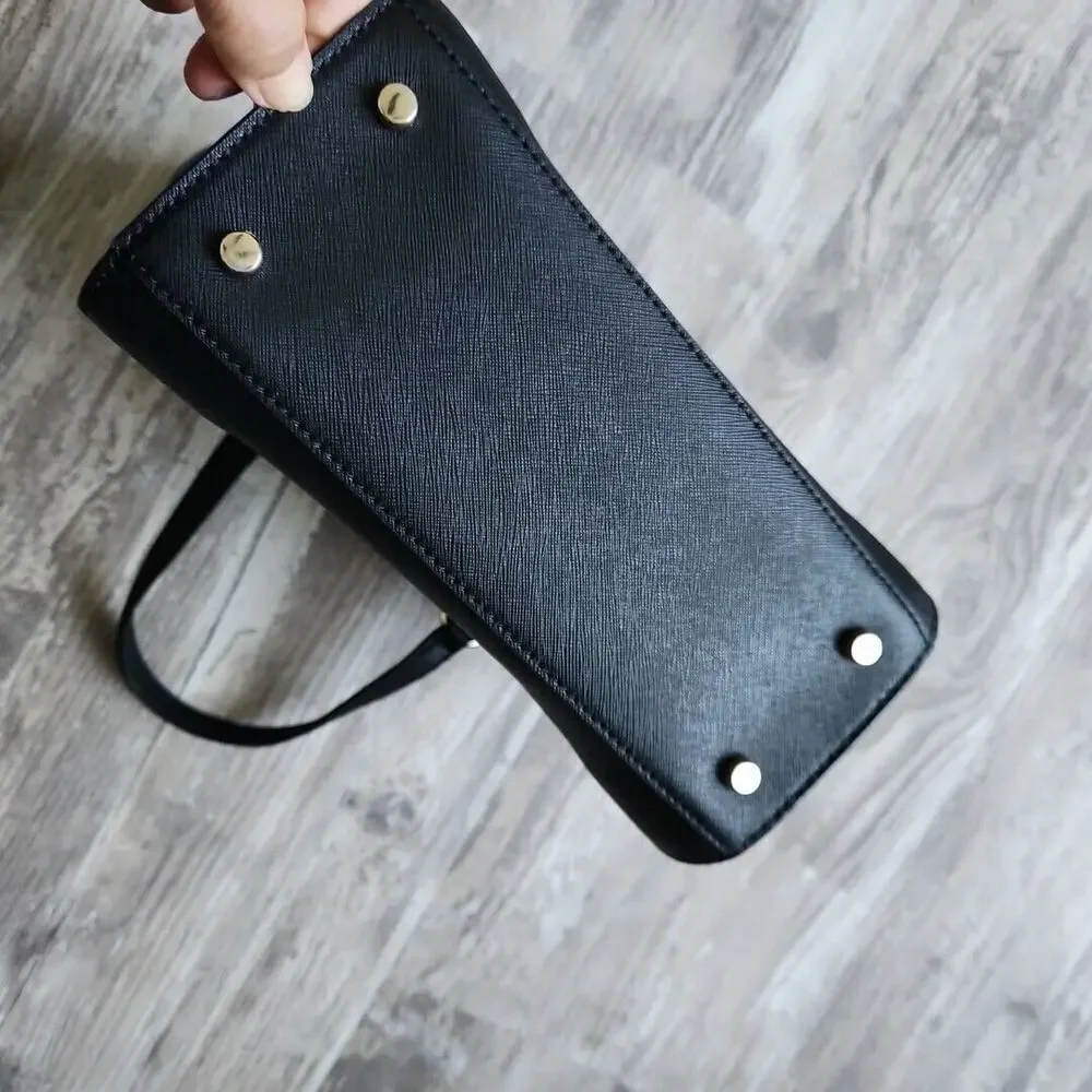 Kate Spade New York‎ Laurel Way Jeweled Small Hadlee Handbag + Wallet Black EUC